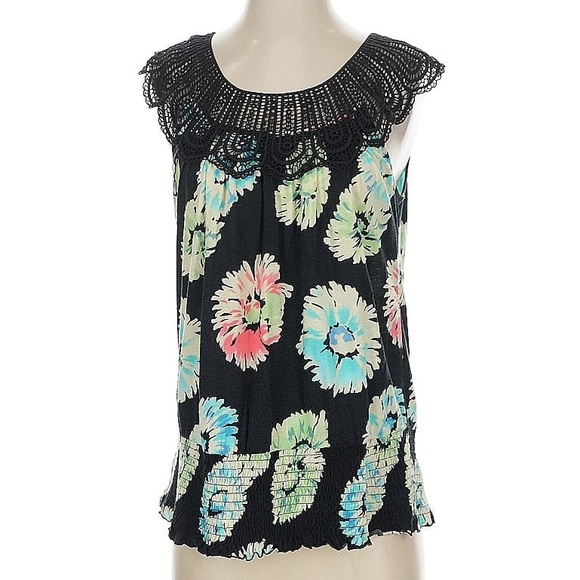 Ricrac & Ruffles Tops - Ric Rac Floral Sleeveless Top